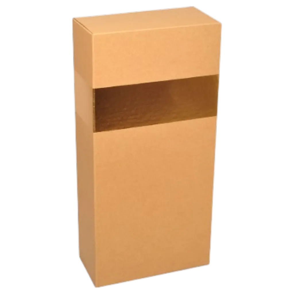 Kokerdoos 2-fles FSC Recycled 100% Naturel/Gold