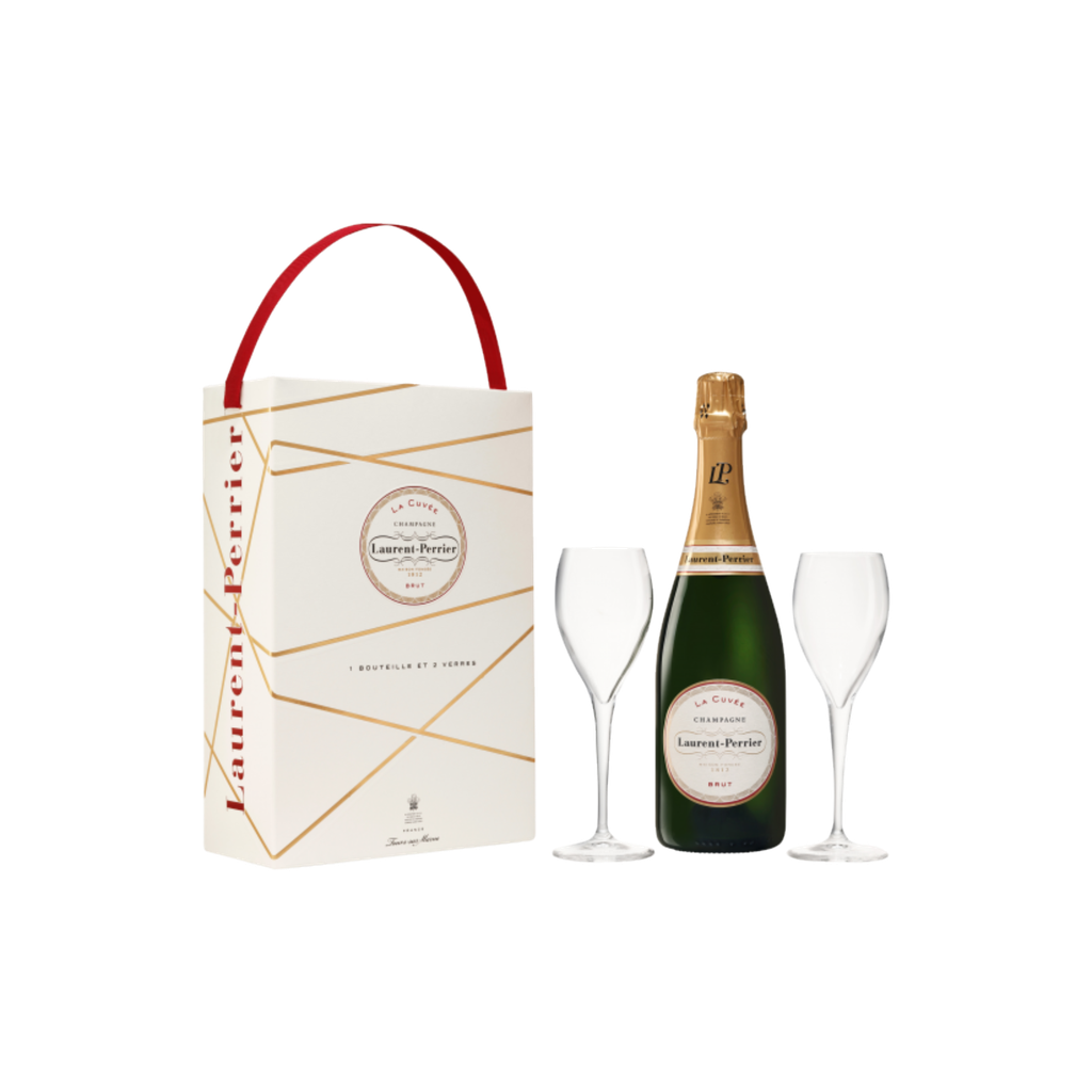 Luxe champagnecadeau Laurent-Perrier La Cuvée - met 2 glazen