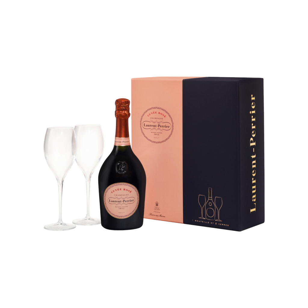 Luxe champagnecadeau Laurent-Perrier Cuvée Rosé - met 2 glazen